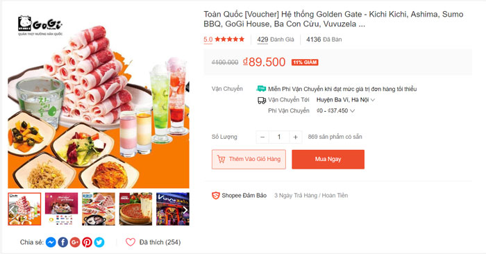 Gogi khuyến mãi, giảm giá buffet Gogi lẩu nướng.
