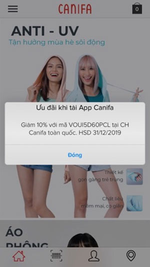 Mã giảm giá Canifa App giảm 10%