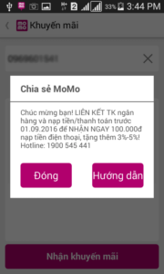 Momo khuyến mãi tặng 600k.