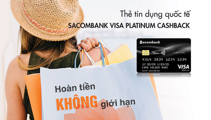 Thẻ tín dụng Sacombank Visa Platinum Cash Back.