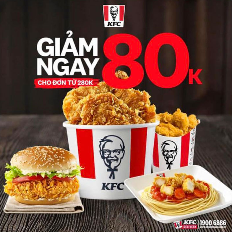 Mã giảm giá KFC giảm 80k.