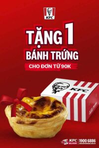 Voucher Kfc tặng 1 bánh trứng cho đơn hàng từ 90k