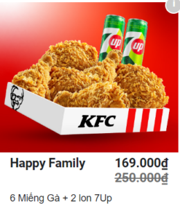Combo KFC 169k Happy Family