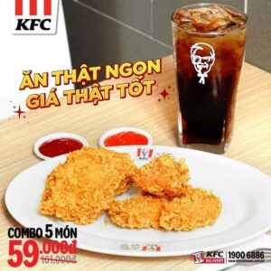 KFC khuyến mãi 59k/5 món Combo Kfc