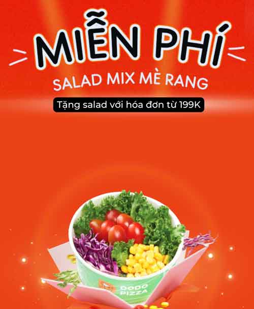 Ưu đãi Dodo Pizza tặng Salad Mix Mè Rang