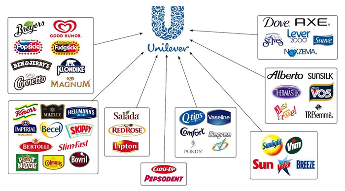 Các dòng các sản phẩm của Unilever được ưa chuộng.