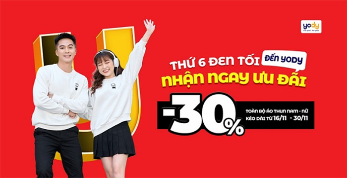 Yody khuyến mãi đặc biệt dịp Black Friday