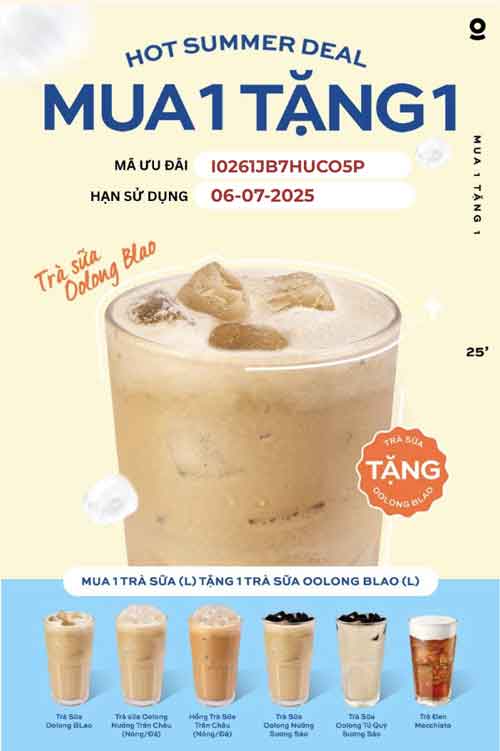 e Voucher The Coffee House Mua 1 Tặng 1